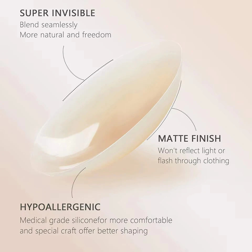 Seamless Nipple Cover Adhesive Silicone Breast Pasties Women Sticky Invisible Stick-On Bra Boob Tape for All Skin Tones
