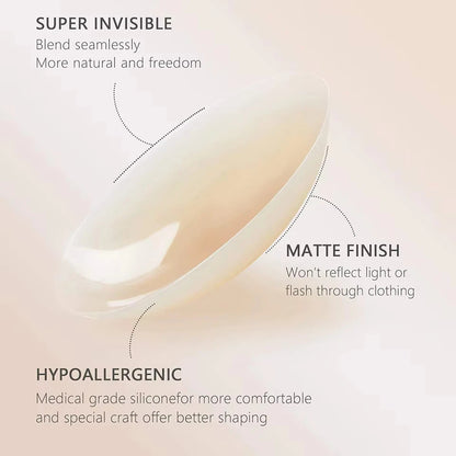 Seamless Nipple Cover Adhesive Silicone Breast Pasties Women Sticky Invisible Stick-On Bra Boob Tape for All Skin Tones