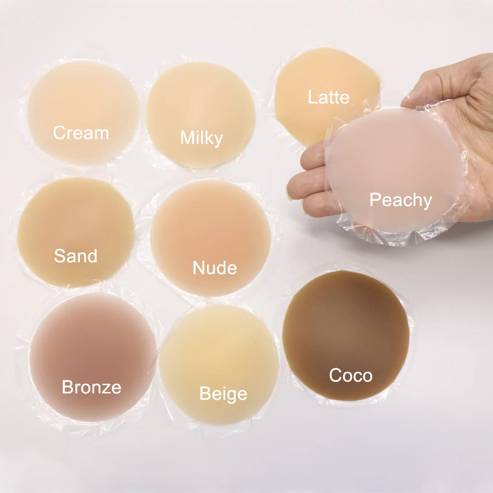 Seamless Nipple Cover Adhesive Silicone Breast Pasties Women Sticky Invisible Stick-On Bra Boob Tape for All Skin Tones