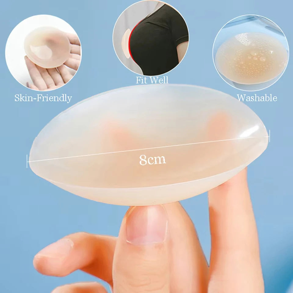 Seamless Nipple Cover Adhesive Silicone Breast Pasties Women Sticky Invisible Stick-On Bra Boob Tape for All Skin Tones